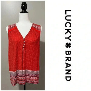 Lucky Brand Drop Needle Birder Print Tank Top